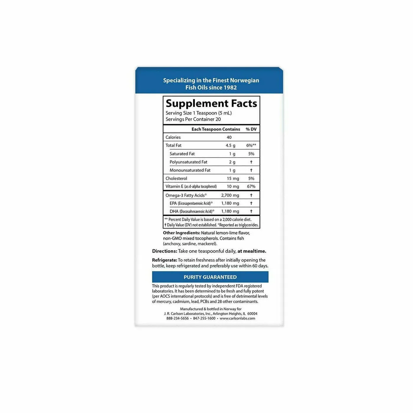 MedOmega Fish Oil 2.700 mg 3.3 fl. oz. by Carlson Labs
