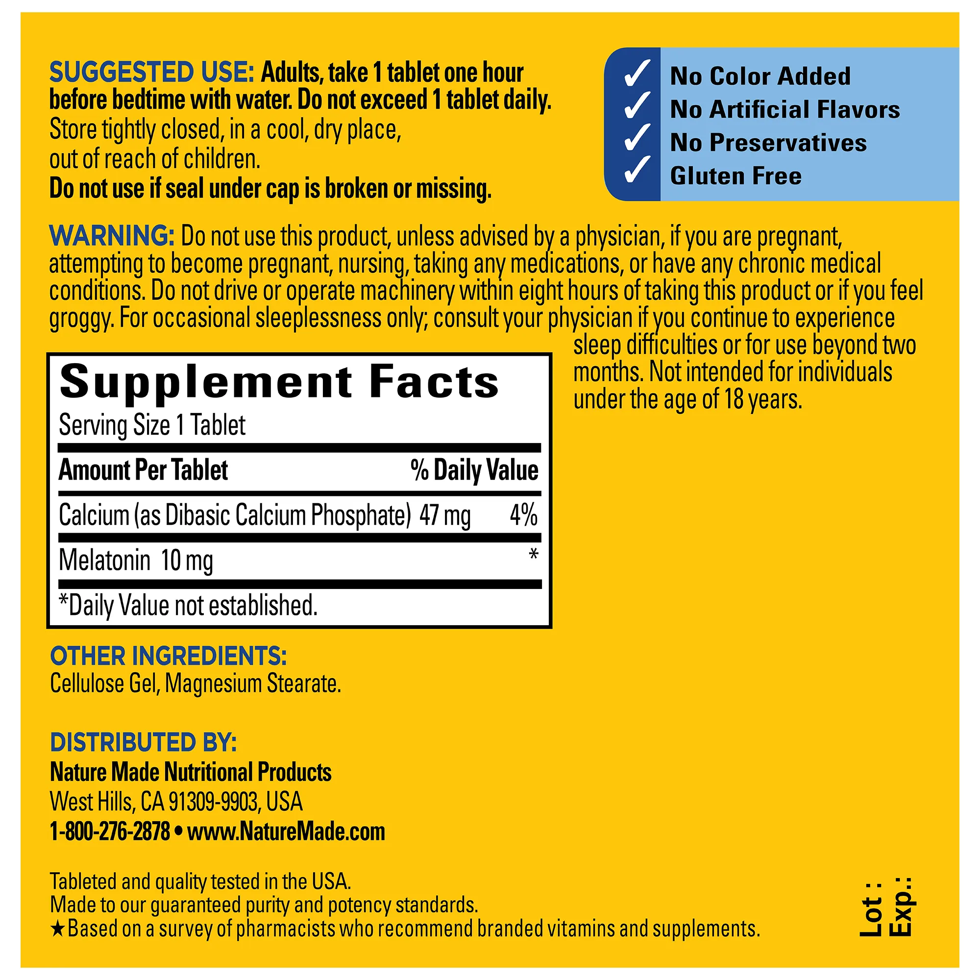 Melatonin Maximum Strength 10 mg Tablets