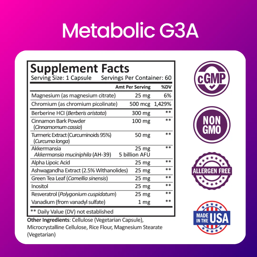 Metabolic G3A - GLP-1 Companion & Craving Support