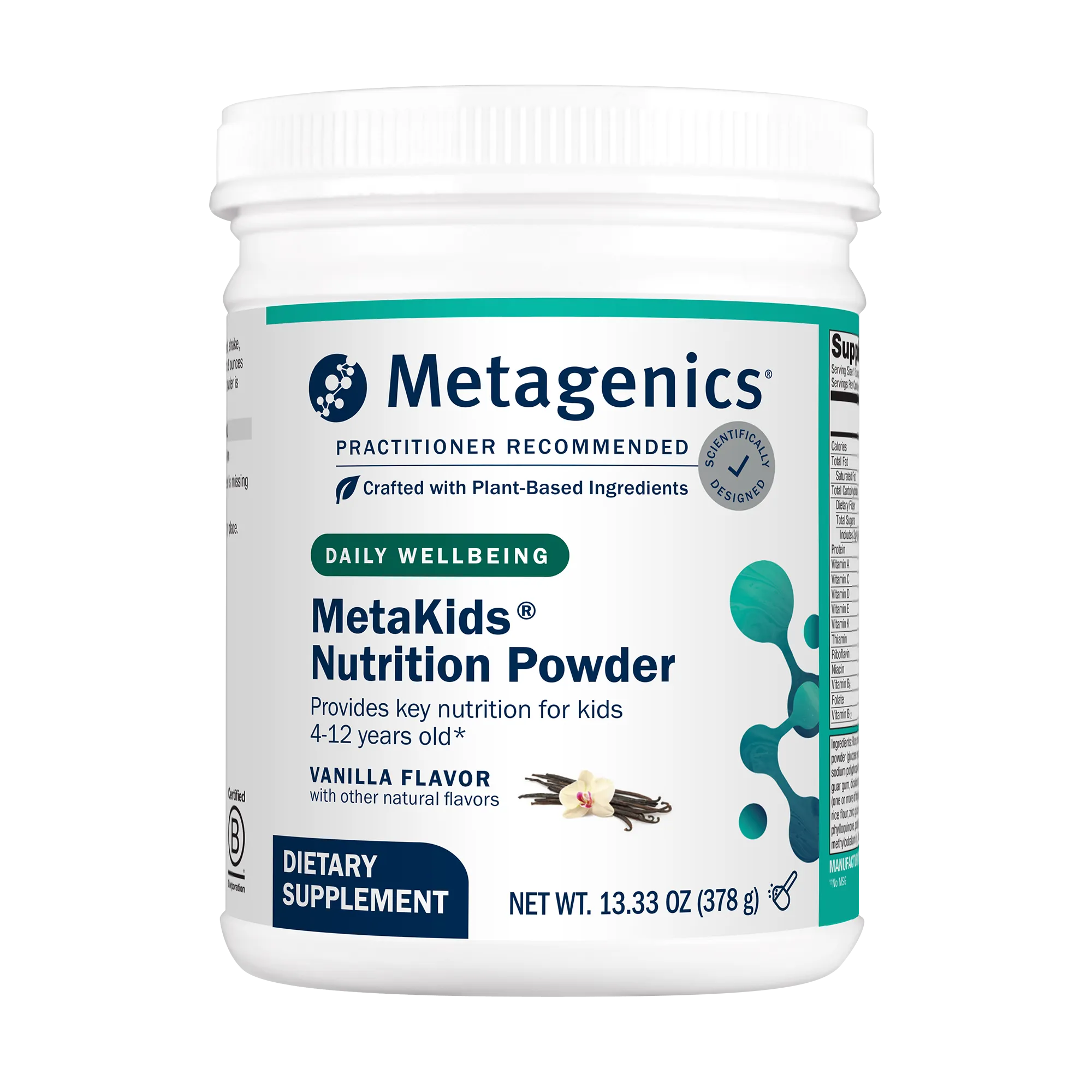 MetaKids Nutrition Powder Vanilla 14 Servings by Metagenics