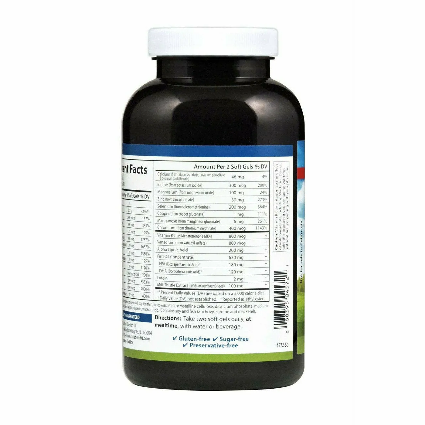 Nutra Support Diabetes 180 gels by Carlson Labs