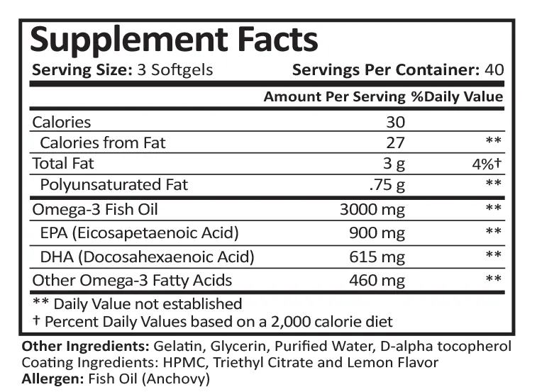 Omega-3 Fish Oil | 3.000mg | Softgel | 120 Count