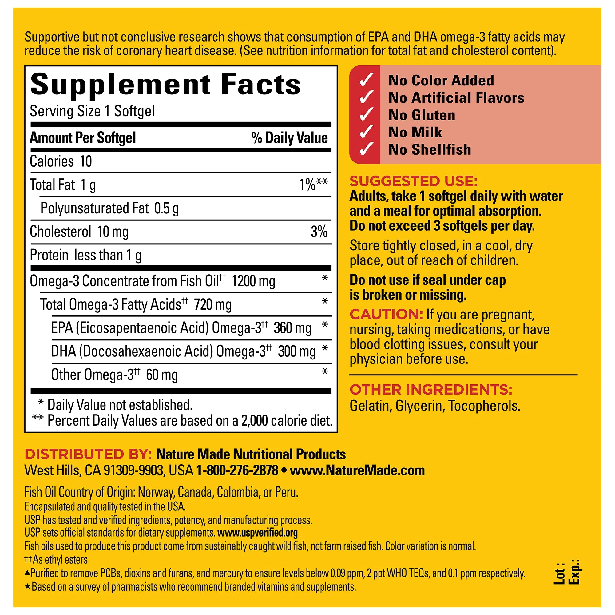 Omega-3 From Fish Oil 1200 mg Softgels