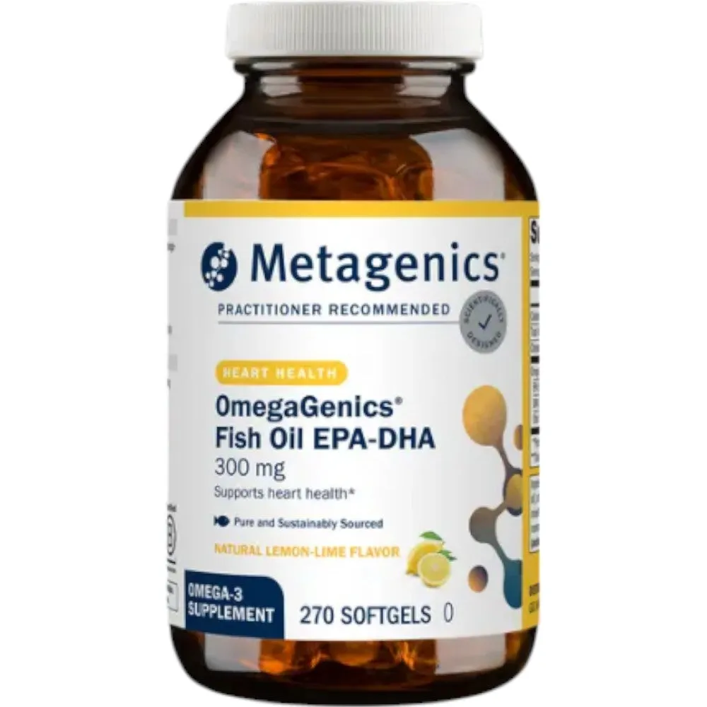 OmegaGenics Fish Oil EPA-DHA 300 mg Lemon-Lime 270 Softgels by Metagenics