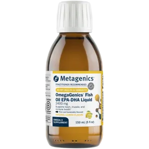 OmegaGenics Fish Oil EPA-DHA Liquid 2400 mg Lemon 150 mL by Metagenics