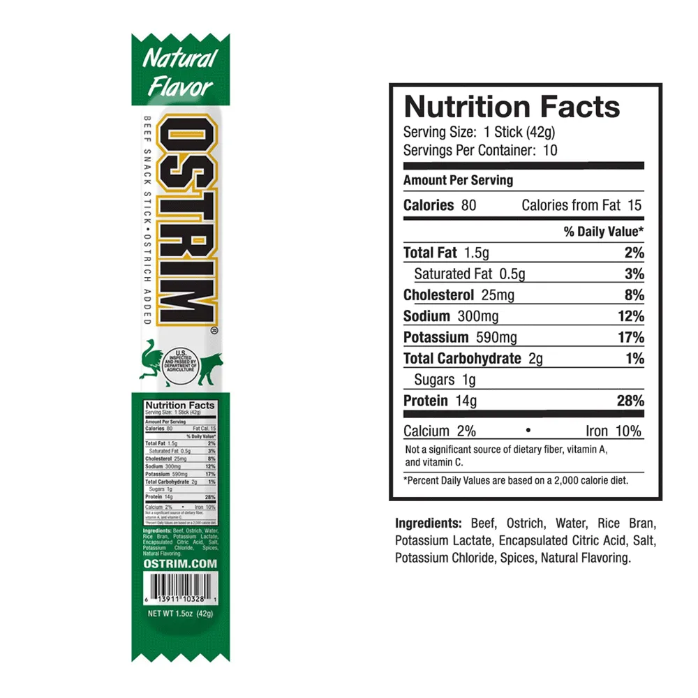 OSTRIM | Beef & Ostrich | Snack Sticks | Natural