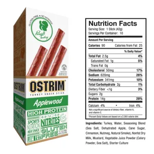 OSTRIM | Turkey | Snack Sticks | Applewood