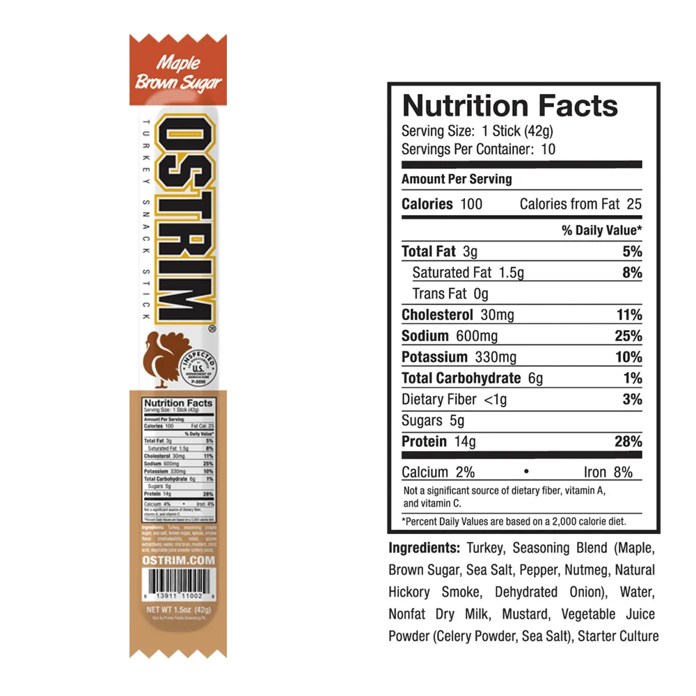 OSTRIM | Turkey | Snack Sticks | Maple Brown Sugar