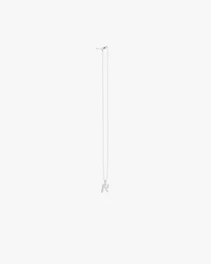 Pavé R Pendant - Silver