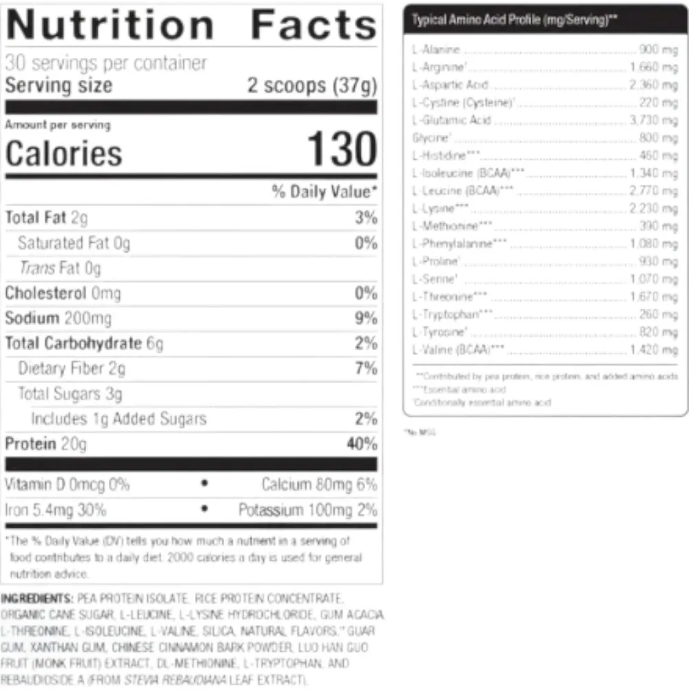 Perfect Protein Pea & Rice Vanilla 30 Servings by Metagenics