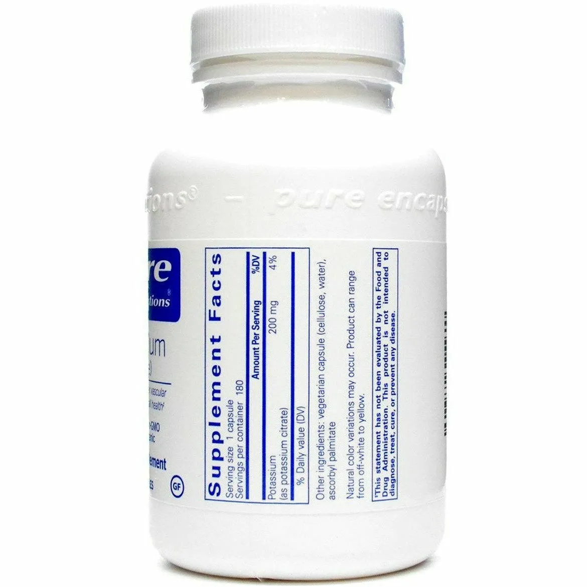 Potassium (citrate) 200 mg by Pure Encapsulations