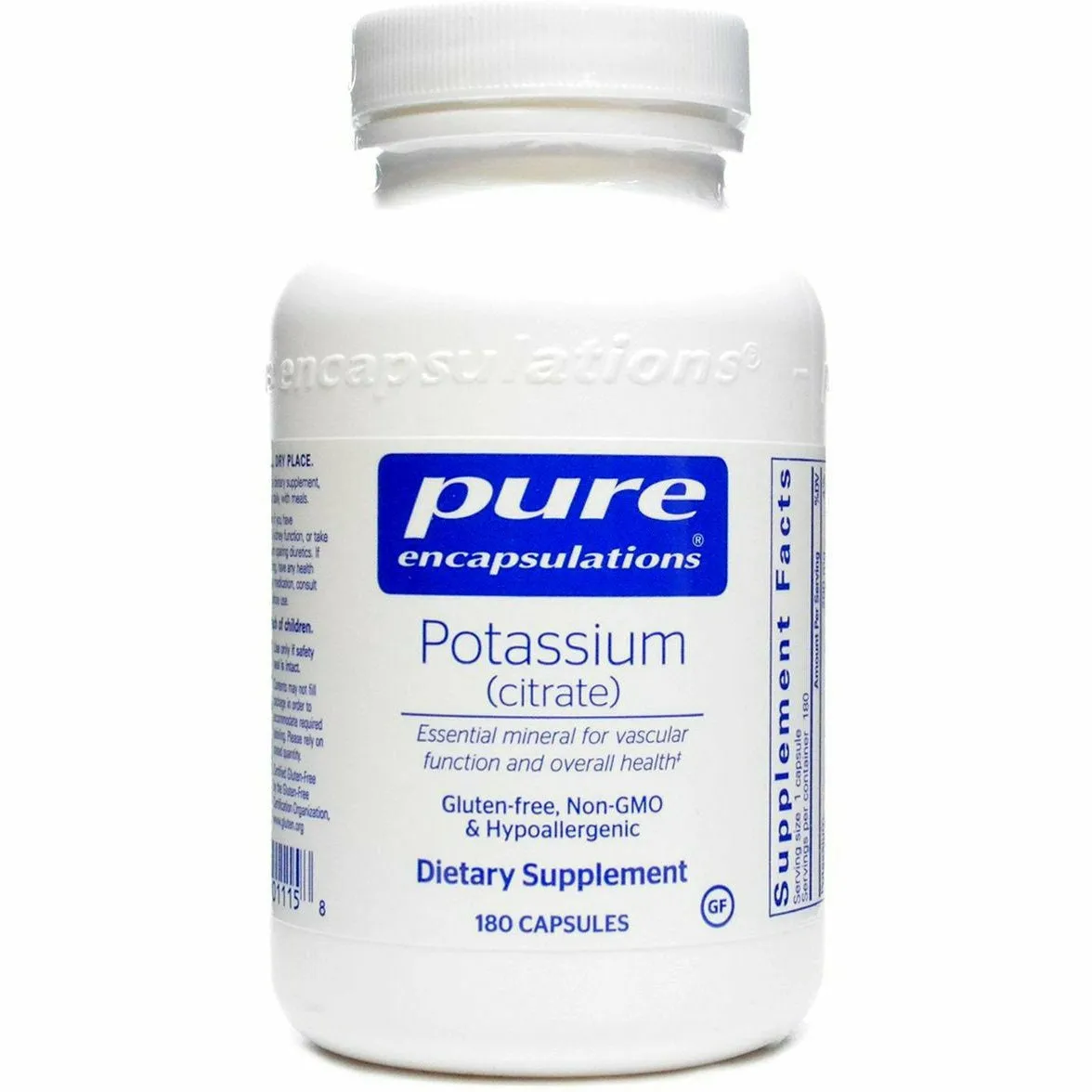 Potassium (citrate) 200 mg by Pure Encapsulations