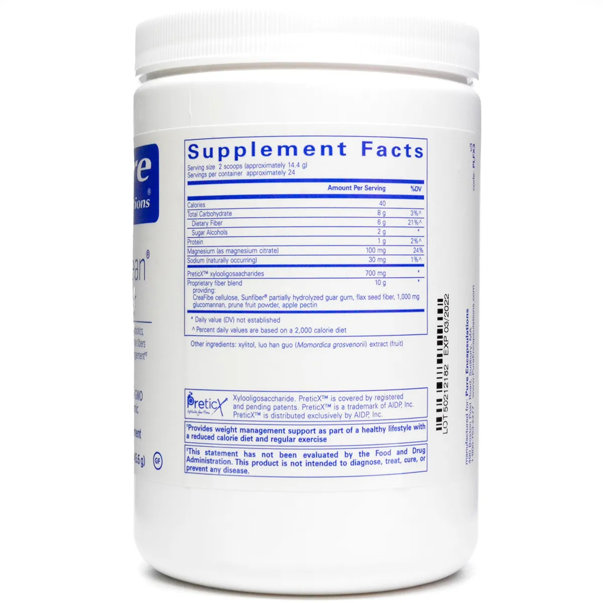 PureLean Fiber 345 gms by Pure Encapsulations