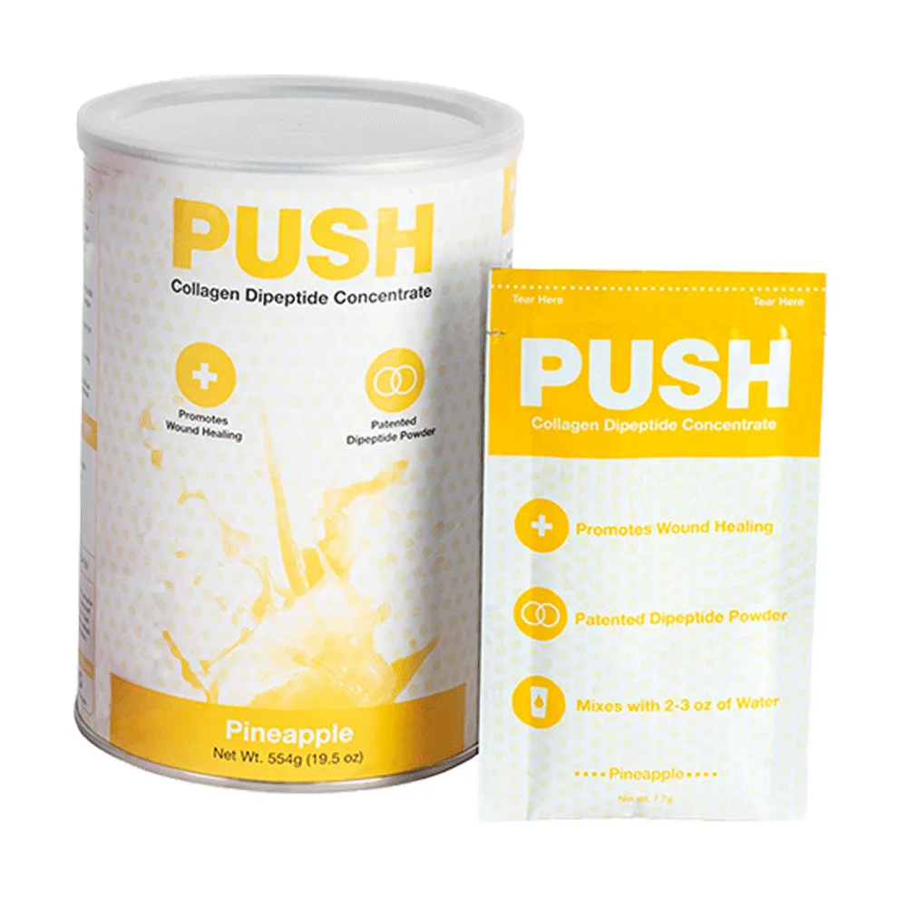 Push | Collagen Dipeptide Concentrate | Pineapple | 1 Canister | 72 Servings