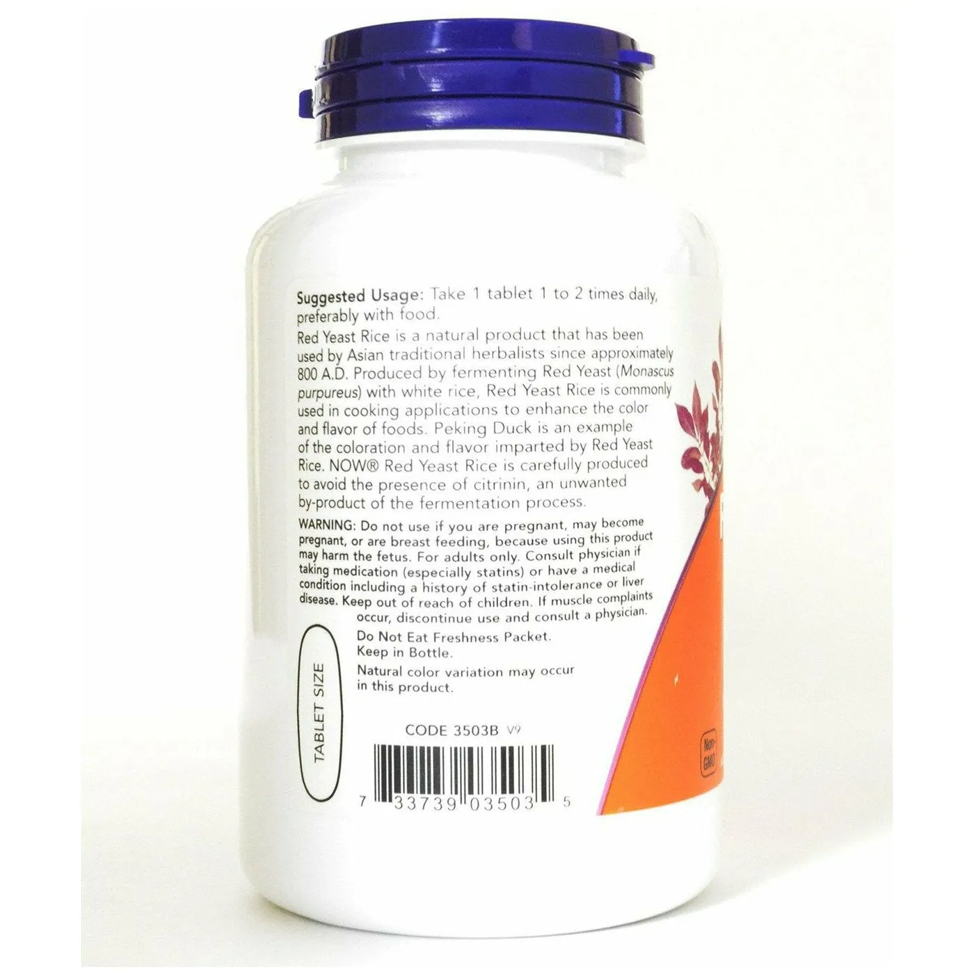 Red Yeast Rice 1200 mg 120 tabs by NOW