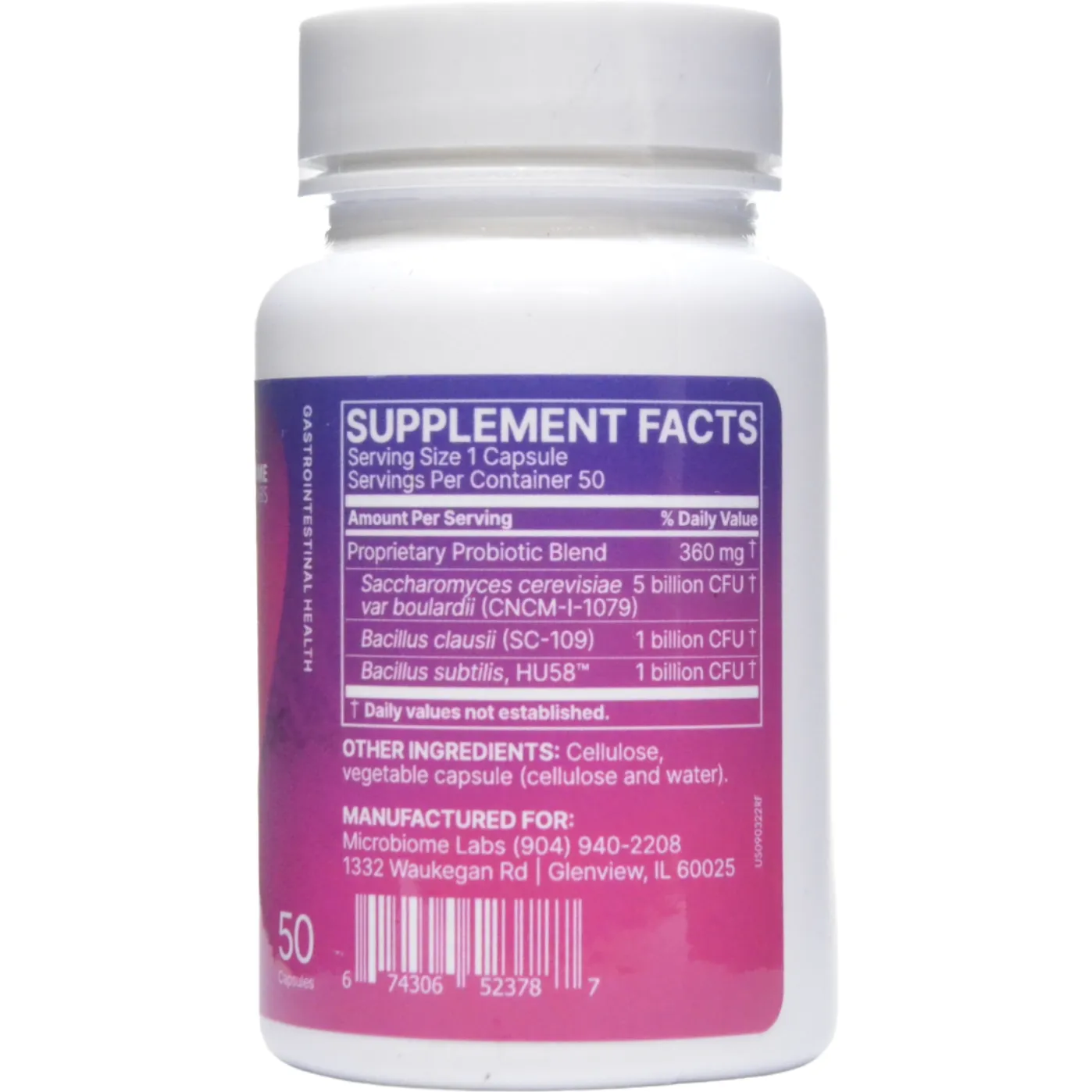 RestorFlora 50 capsules by Microbiome Labs