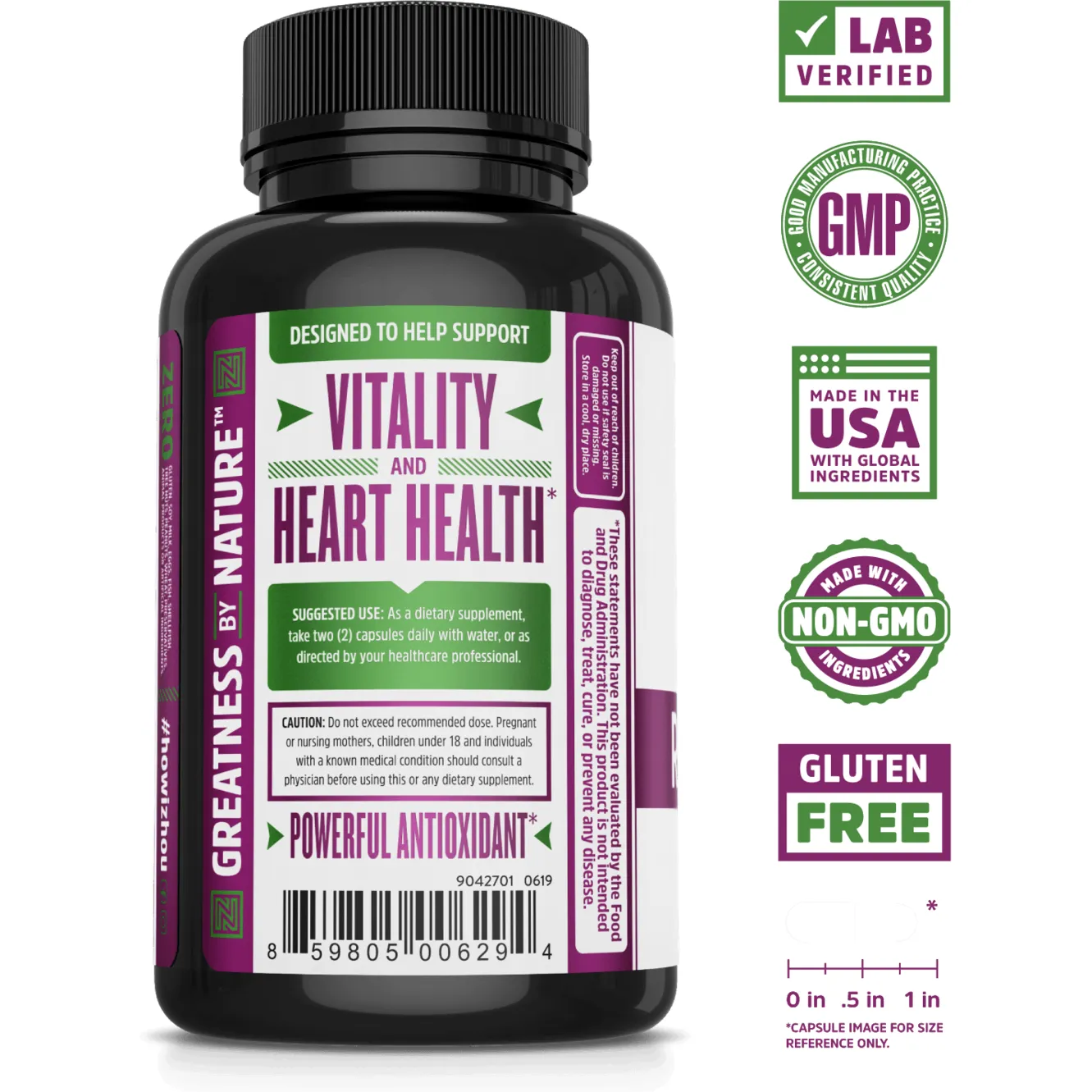 Resveratrol 1000 mg 60 vegcaps By ZHOU Nutrition