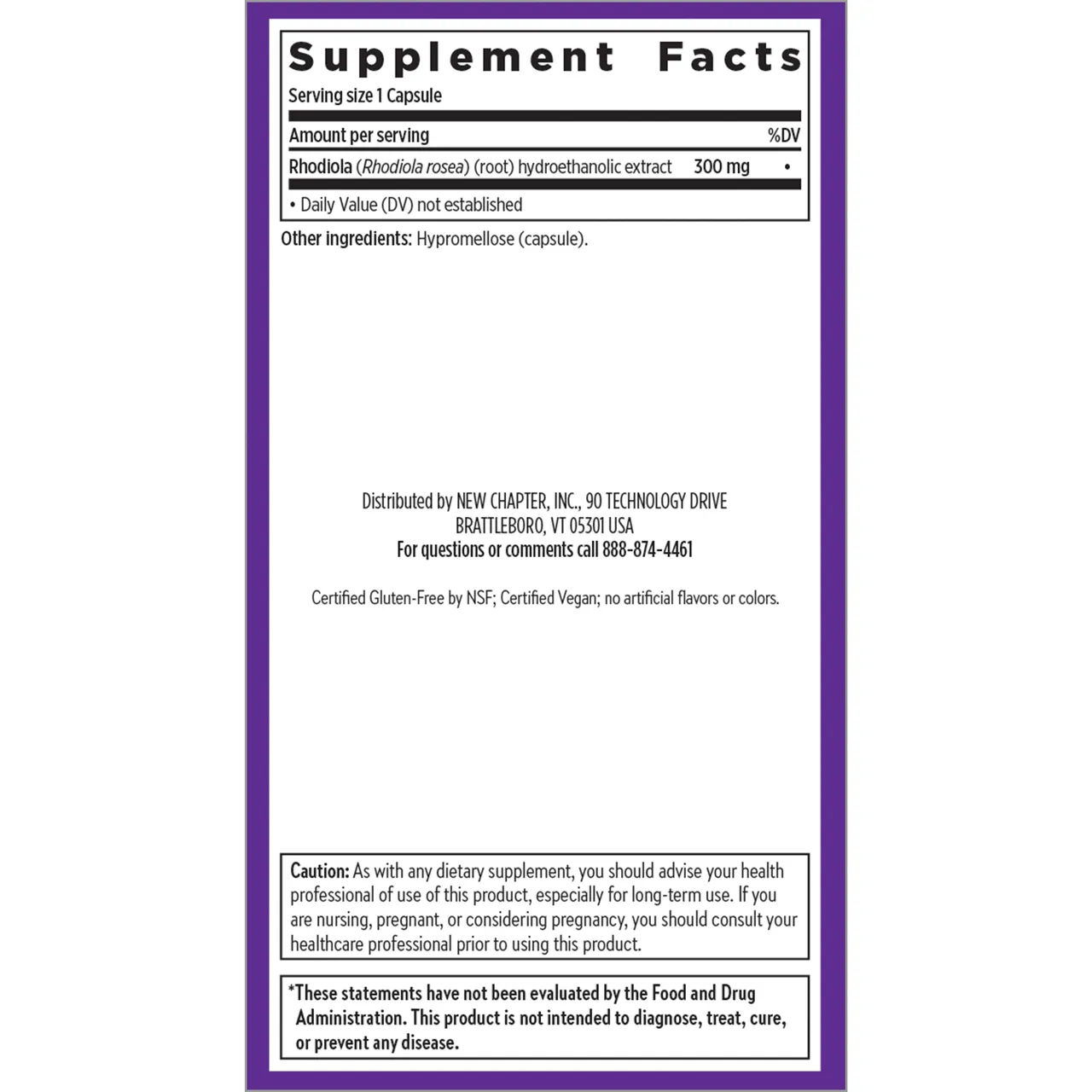 Rhodiola Force 30 vcaps by New Chapter