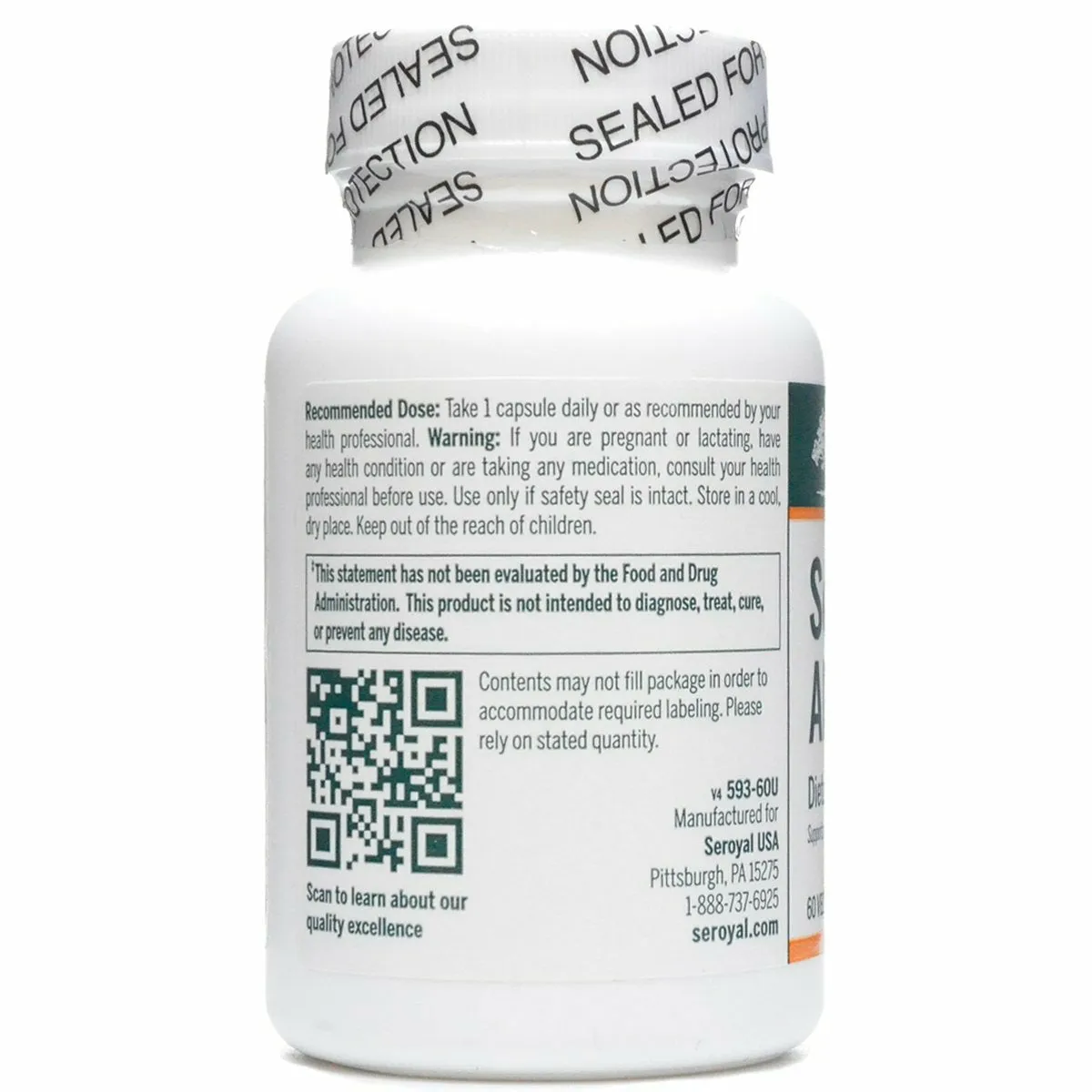 Sodium Alginate 400 mg 60 vcaps by Seroyal Genestra