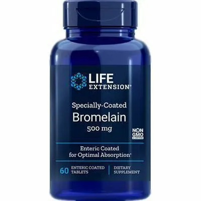 Specially Coated Bromelain 60 tabs by Life Extension