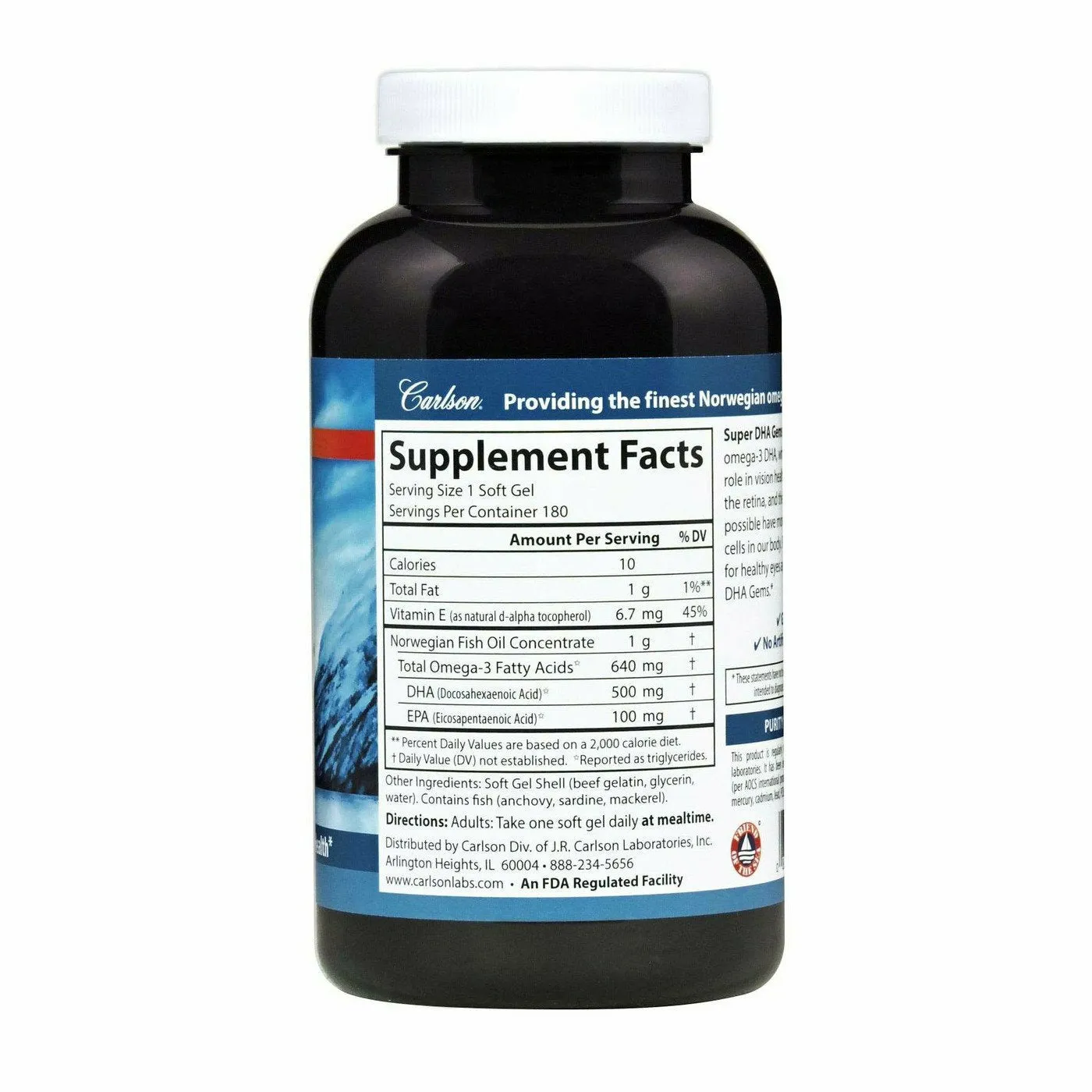 Super DHA 180 gels by Carlson Labs