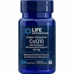 Super Ubiquinol CoQ10 50 mg 100 Softgels by Life Extension