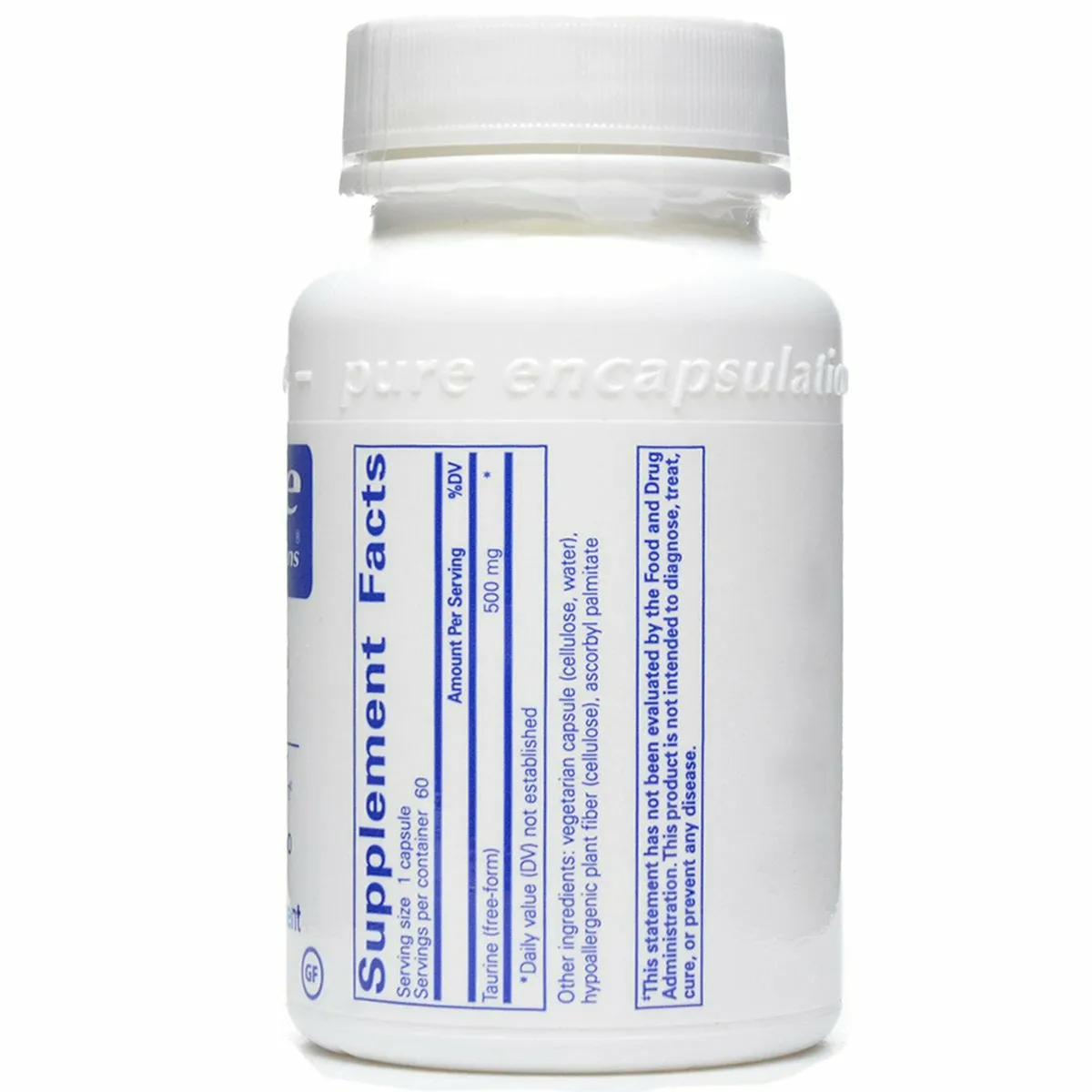 Taurine 500 mg. 60 vcaps by Pure Encapsulations