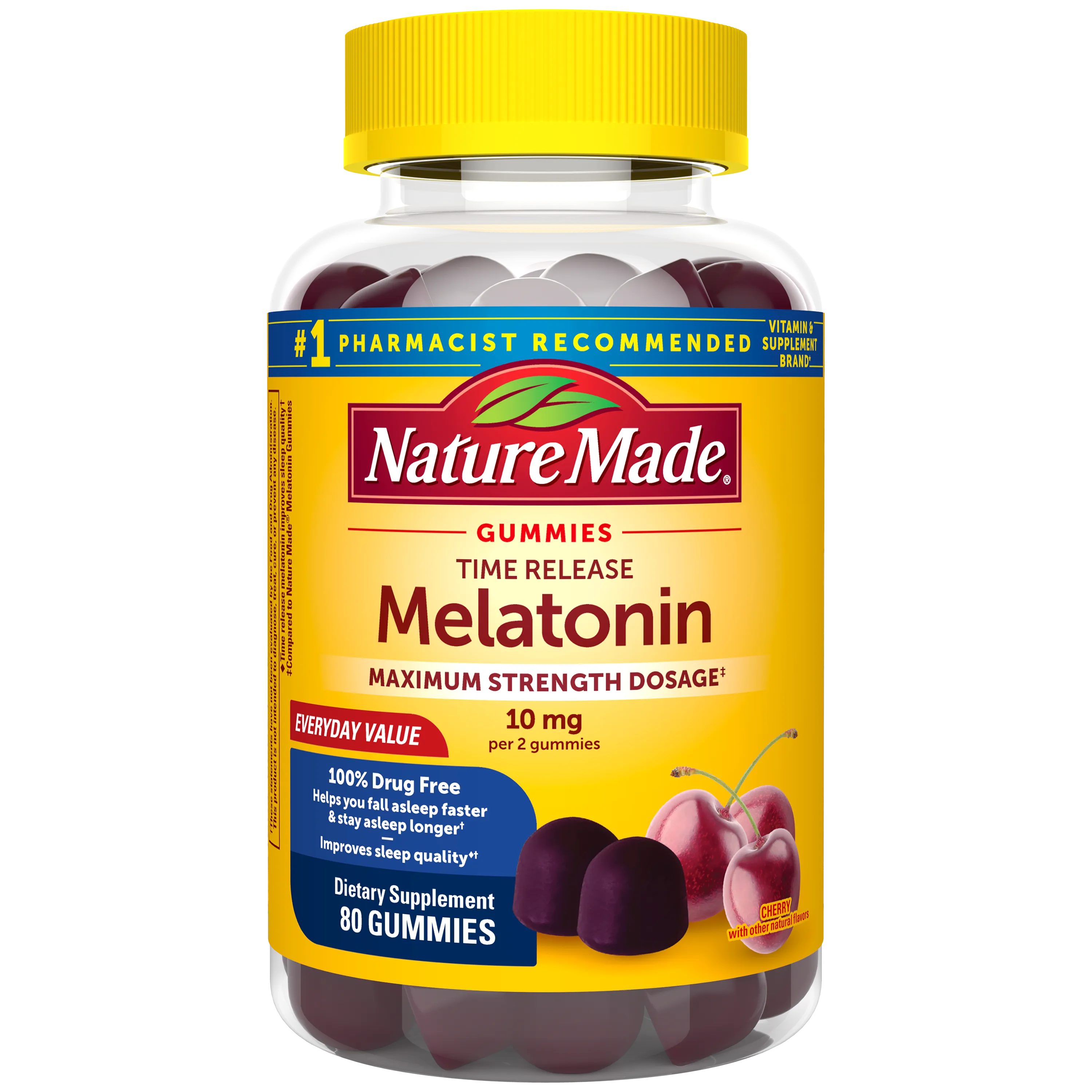 Time Release Melatonin Gummies Maximum Strength Dosage 10 mg Per Serving
