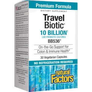 TravelBiotic 10 Billion 60 vegcaps By Natural Factors