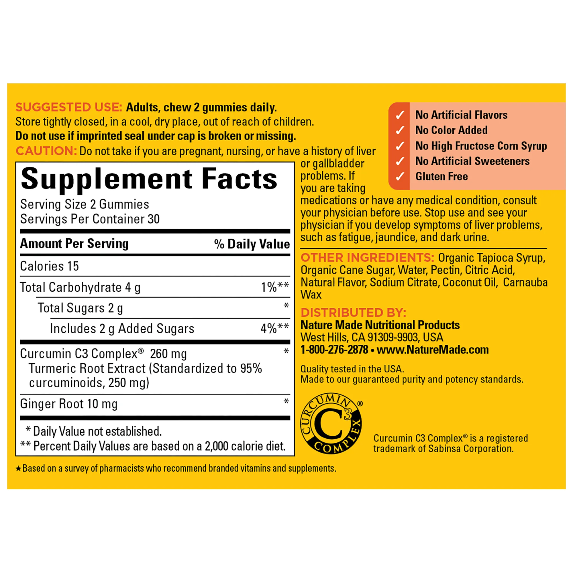 Turmeric Curcumin 250 mg Gummies