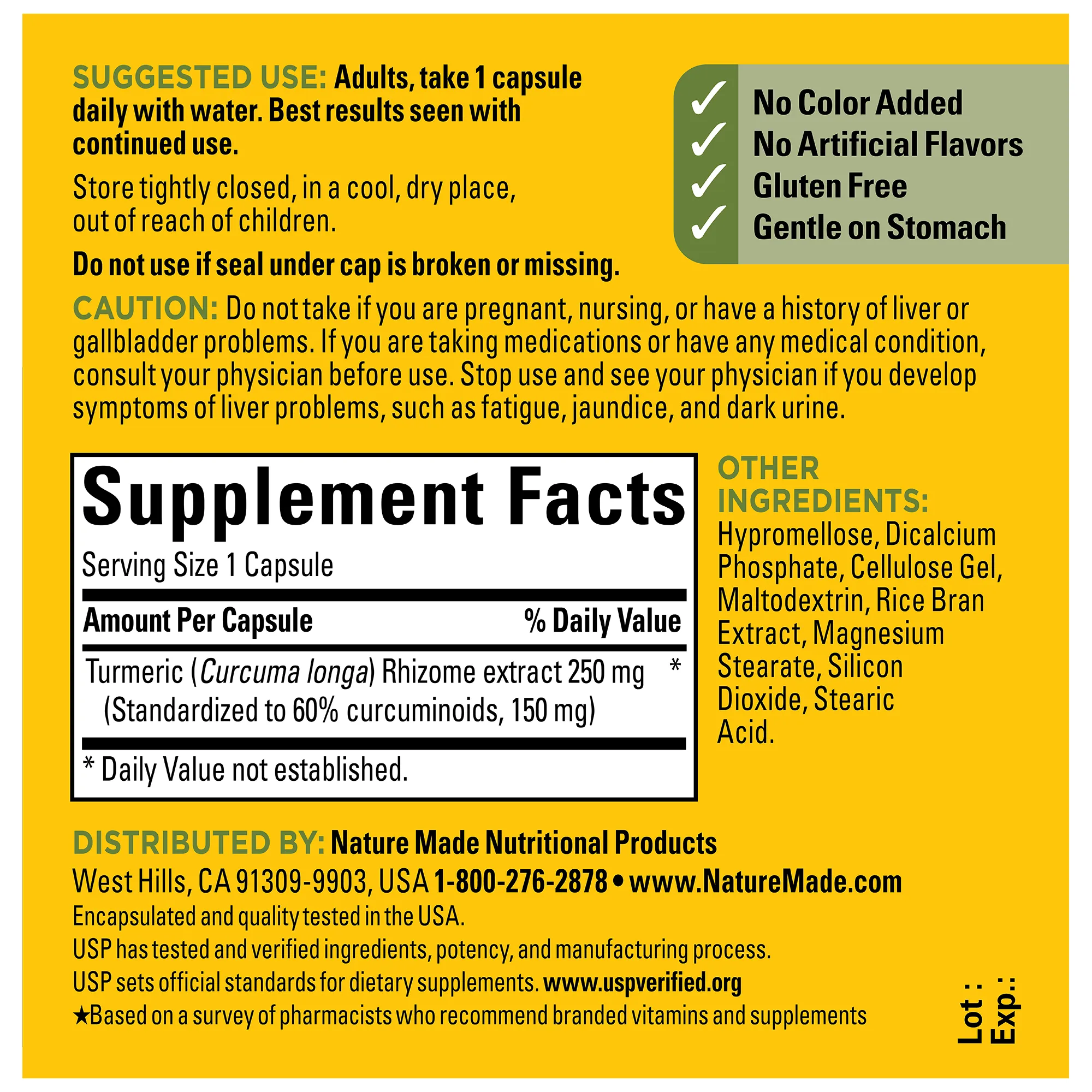 Turmeric Curcumin High Absorption 250 mg Capsules