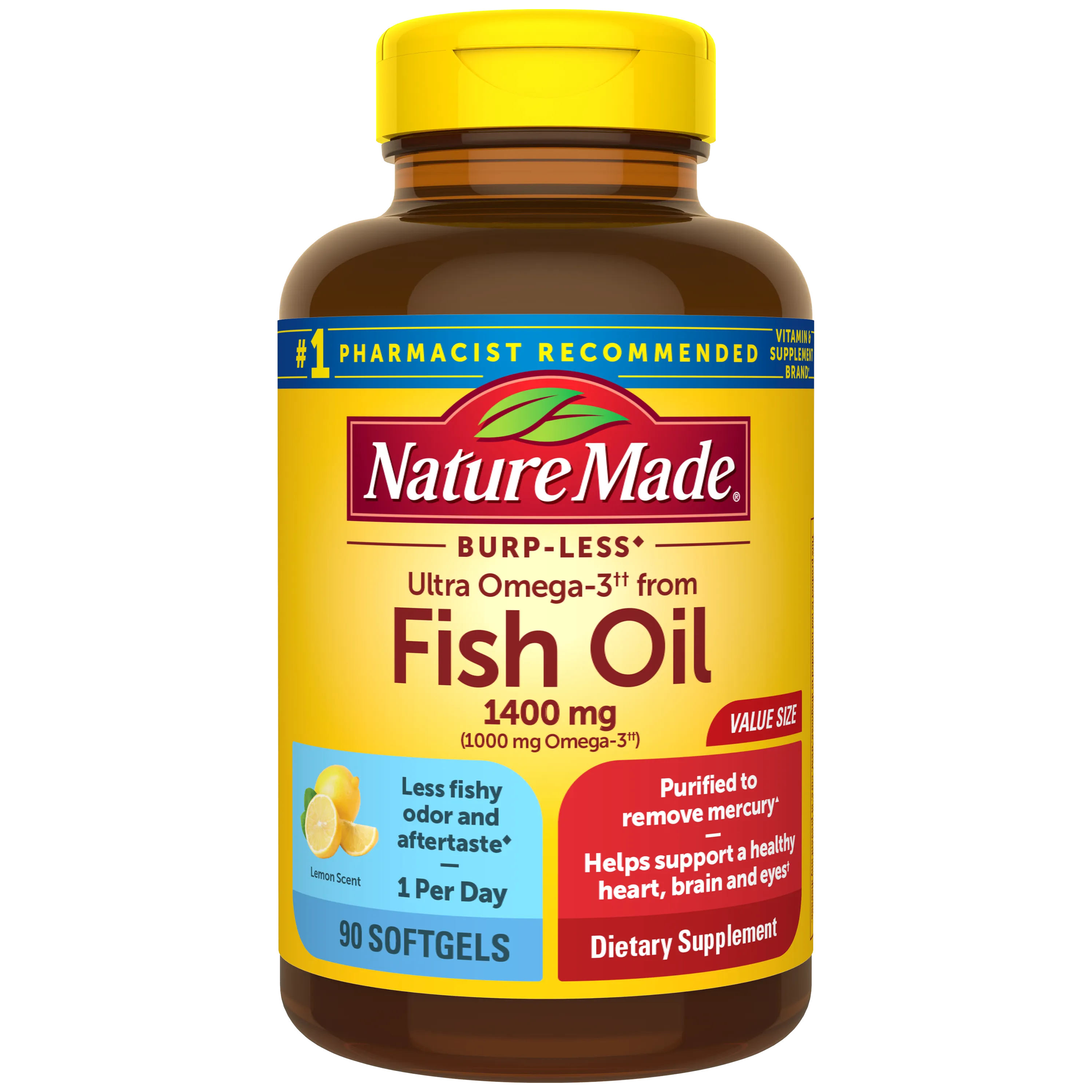 Ultra Omega-3 from Fish Oil 1400 mg Softgels. Burp-Less
