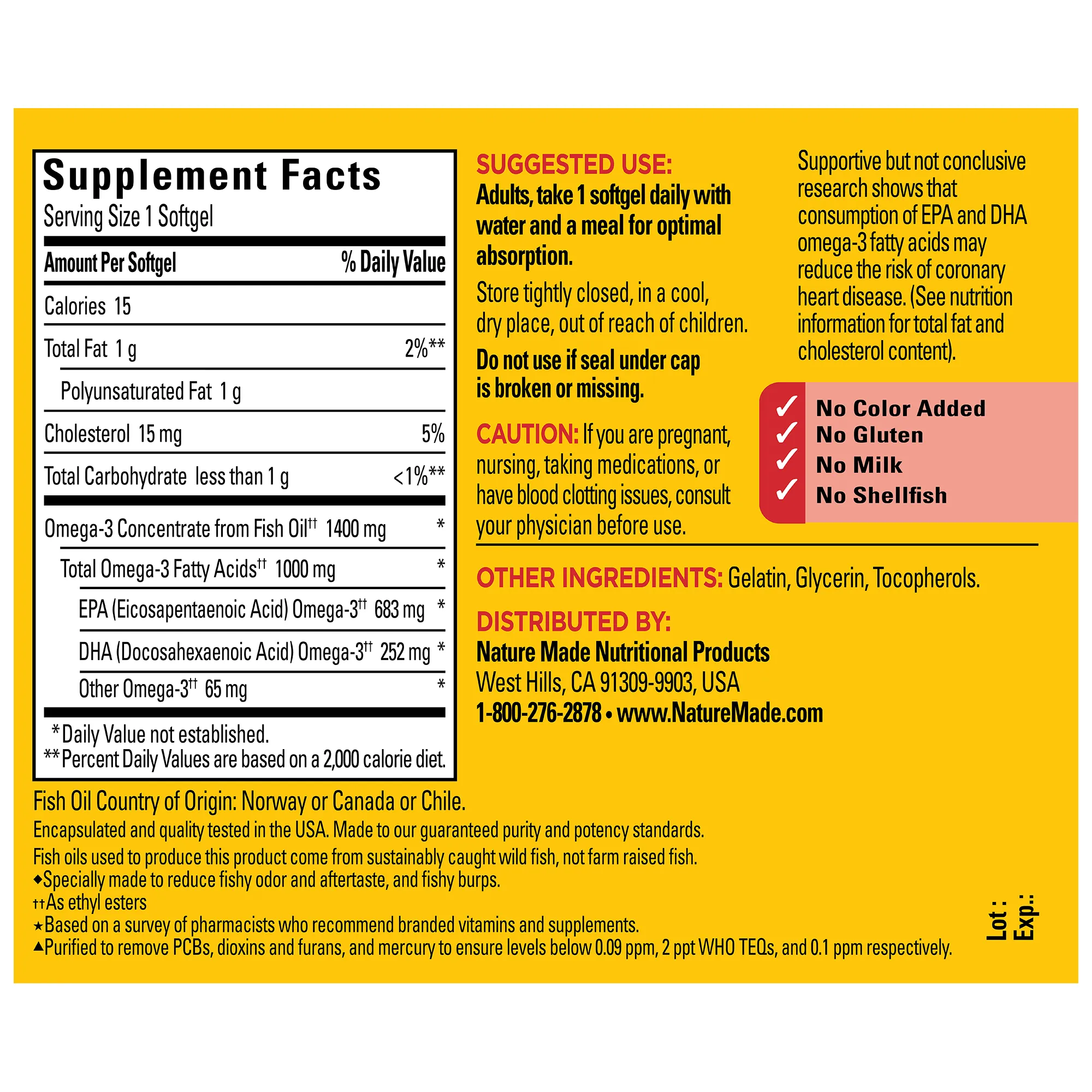 Ultra Omega-3 from Fish Oil 1400 mg Softgels. Burp-Less
