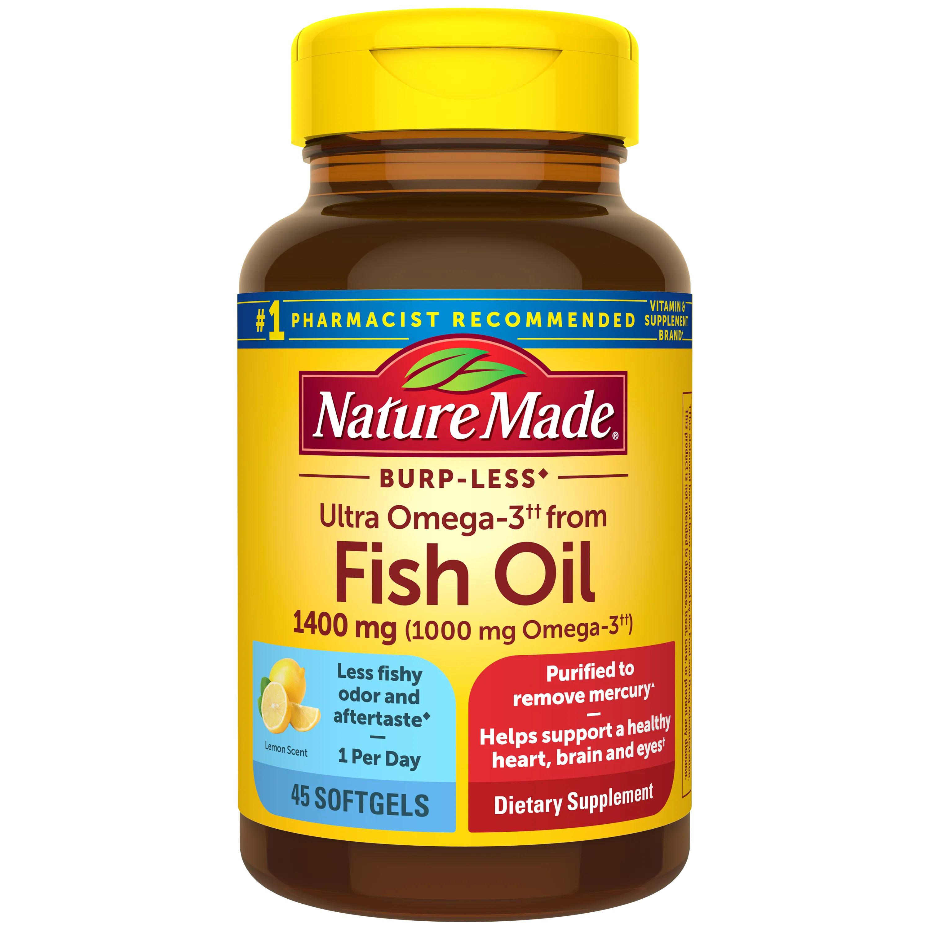 Ultra Omega-3 from Fish Oil 1400 mg Softgels. Burp-Less
