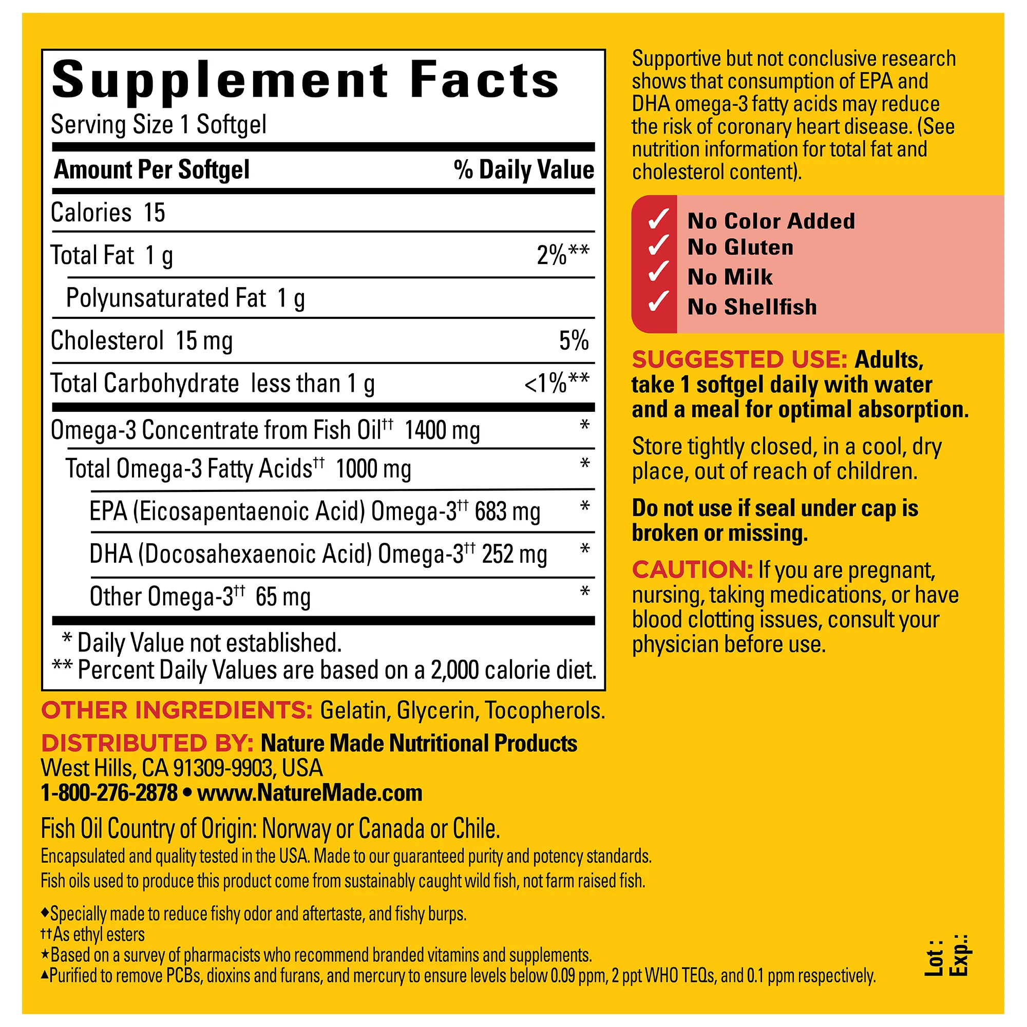 Ultra Omega-3 from Fish Oil 1400 mg Softgels. Burp-Less