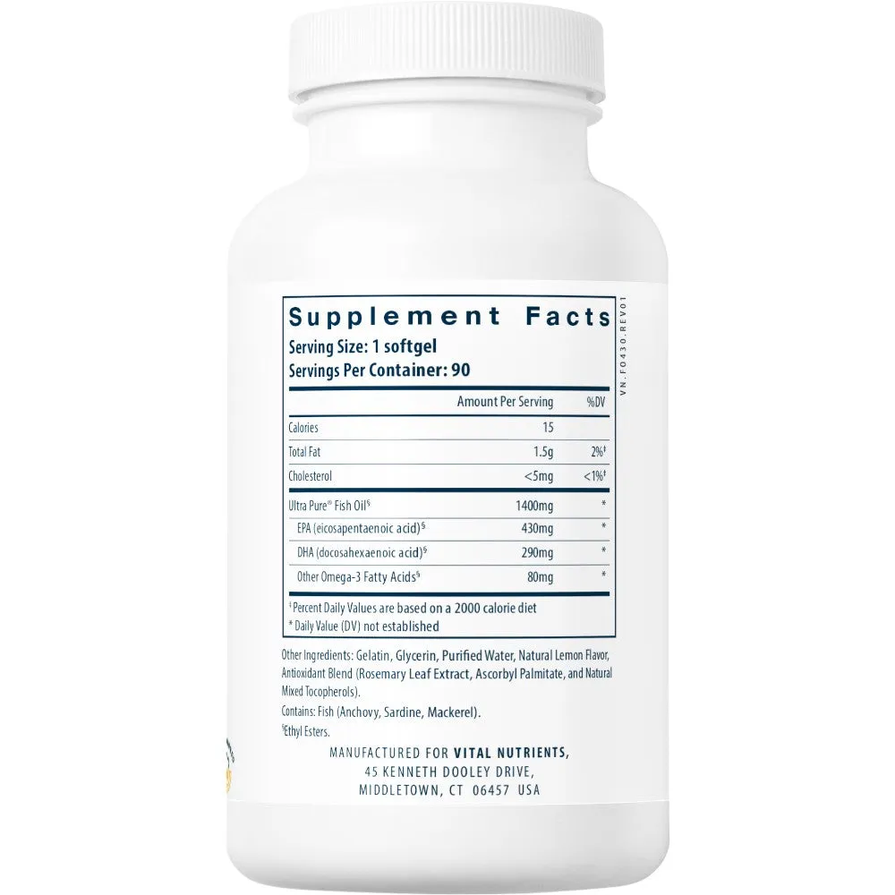 Ultra Pure Fish Oil 800 90 caps by Vital Nutrients