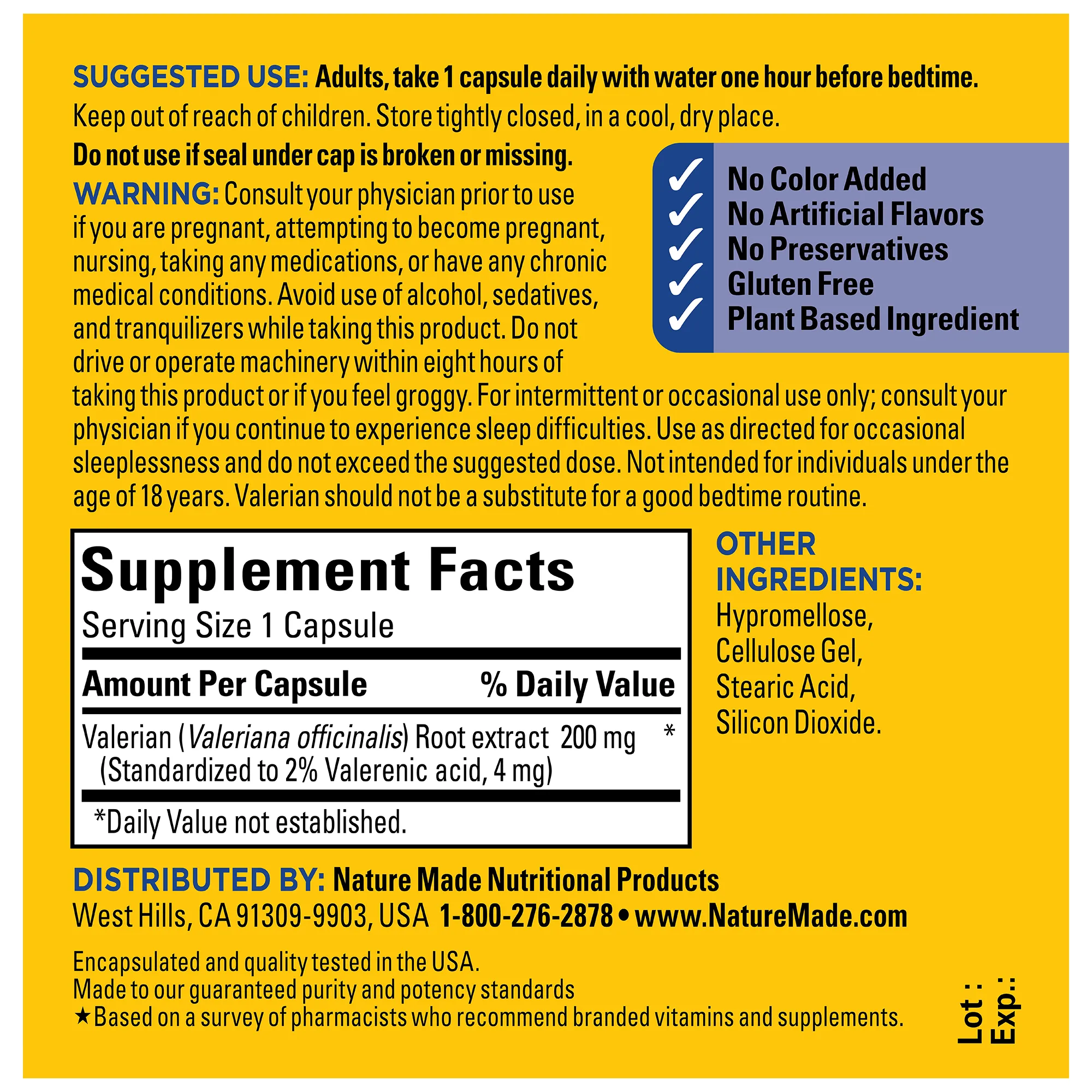 Valerian Root 200 mg Capsules