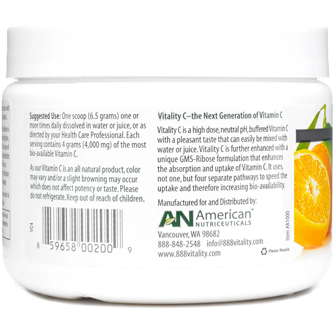 Vitality C 200 gms by American Nutriceuticals