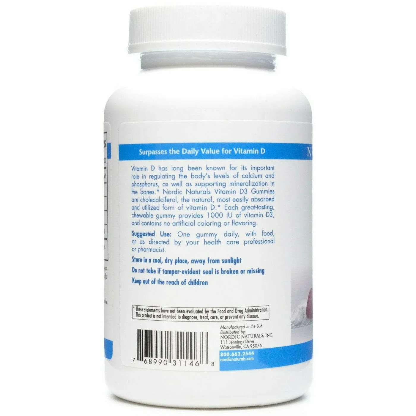 Vitamin D3 1000 IU 120 Gummy by Nordic Naturals