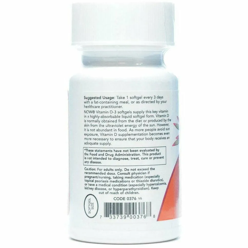 Vitamin D3 10.000 IU 120 gels by NOW
