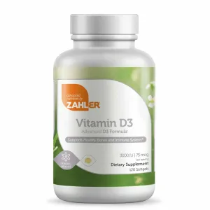 Vitamin D3 3000 IU 120 softgels by Zahler