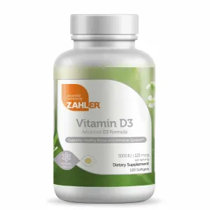 Vitamin D3 5000 IU 120 softgels by Zahler
