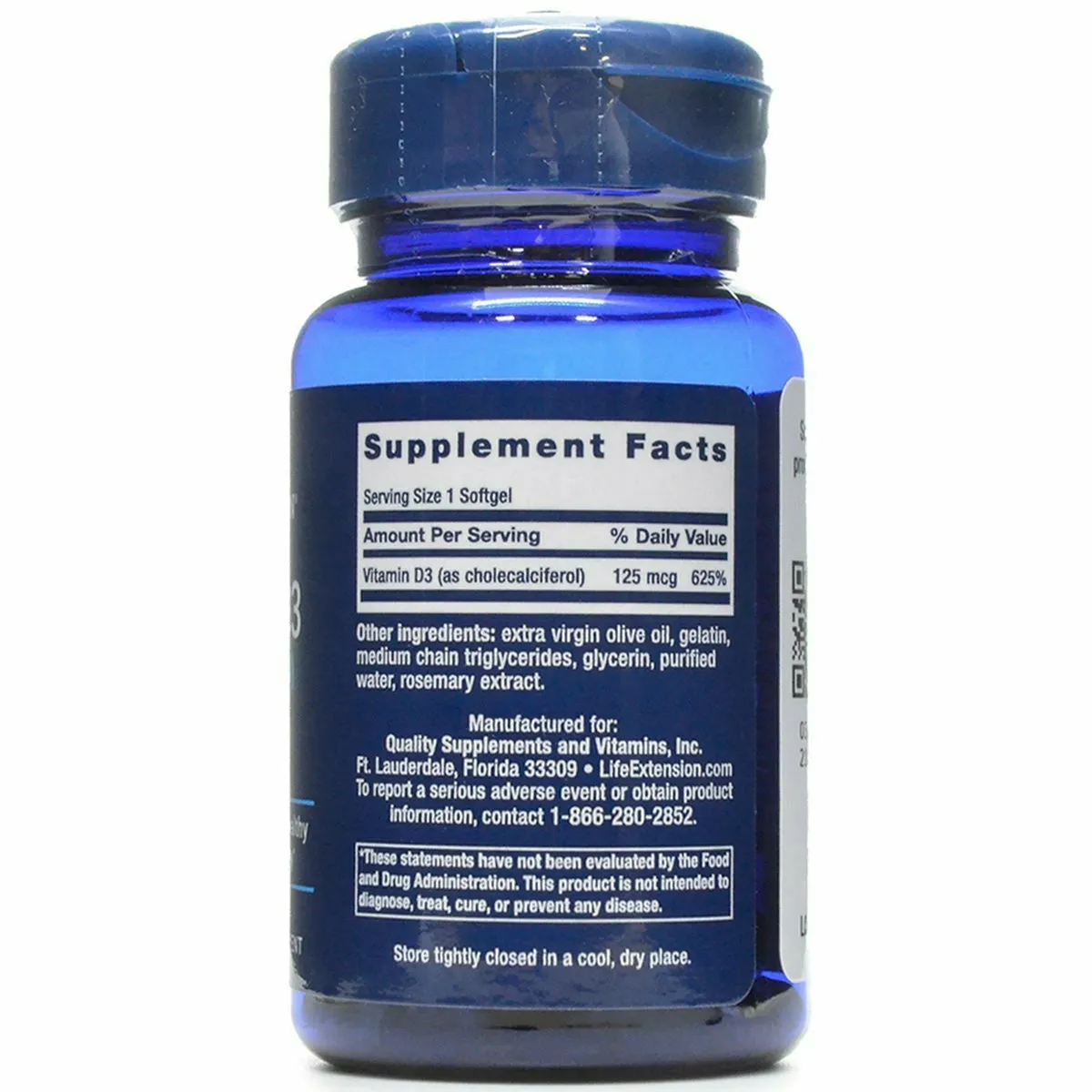 Vitamin D3 5000 IU 60 softgels by Life Extension