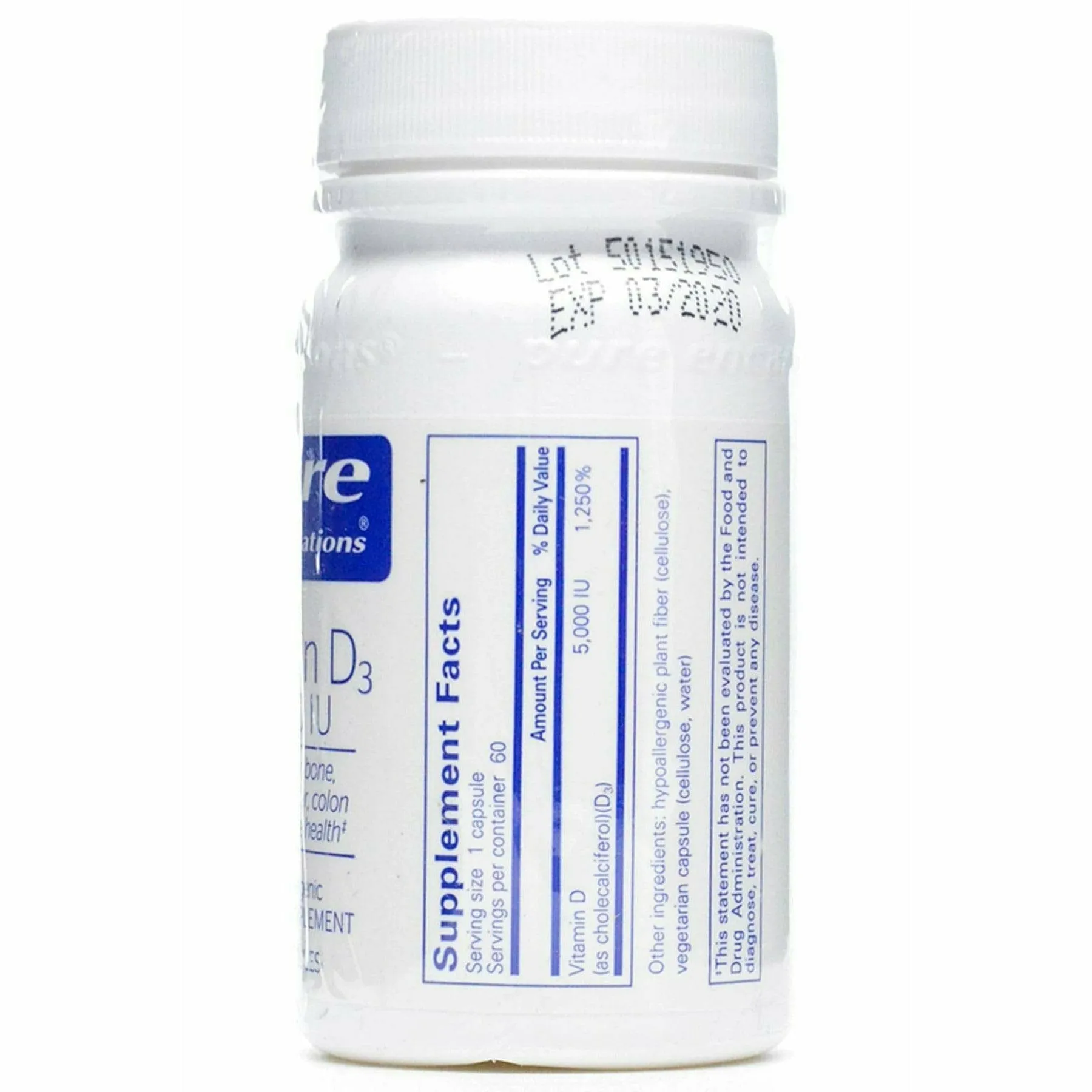 Vitamin D3 5000 IU by Pure Encapsulations