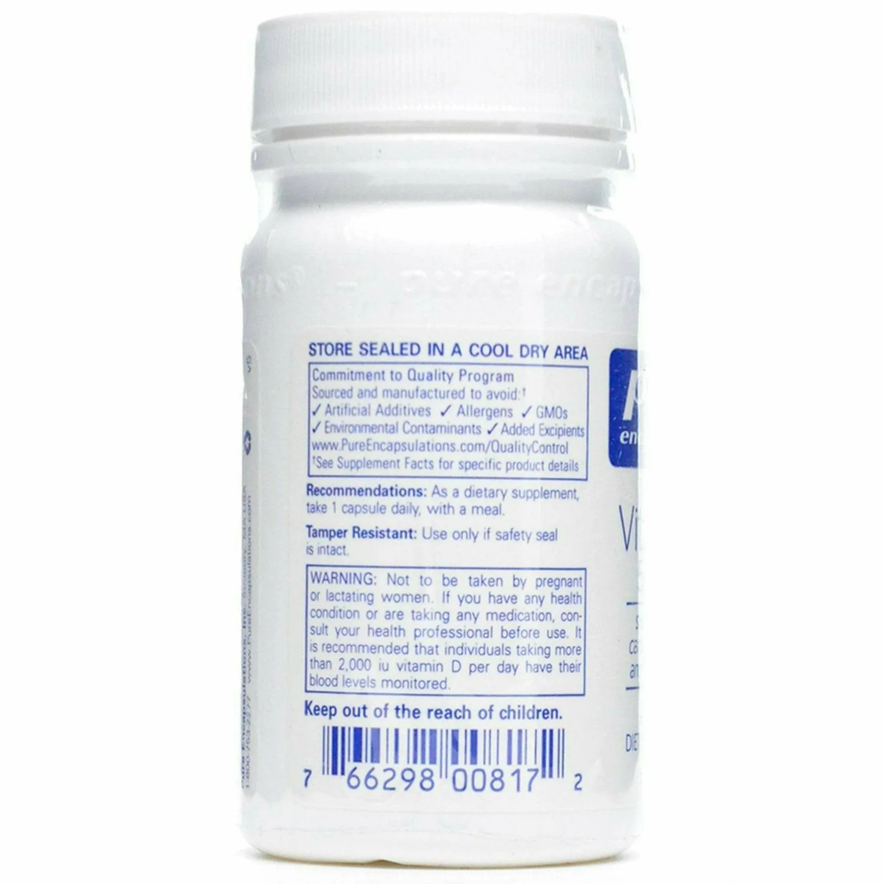 Vitamin D3 5000 IU by Pure Encapsulations