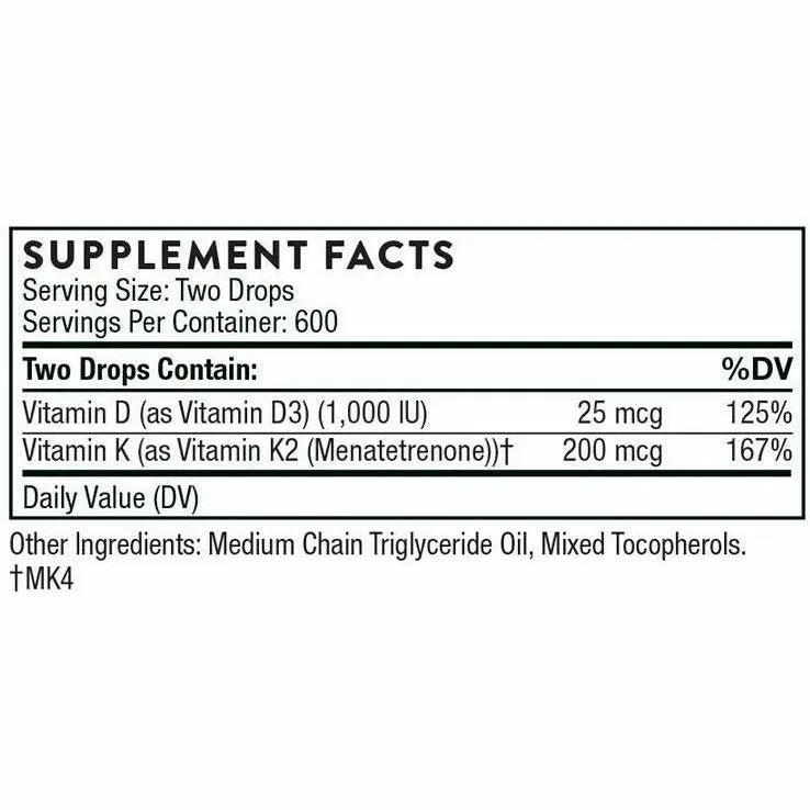 Vitamin D/K2 1 oz by Thorne Research