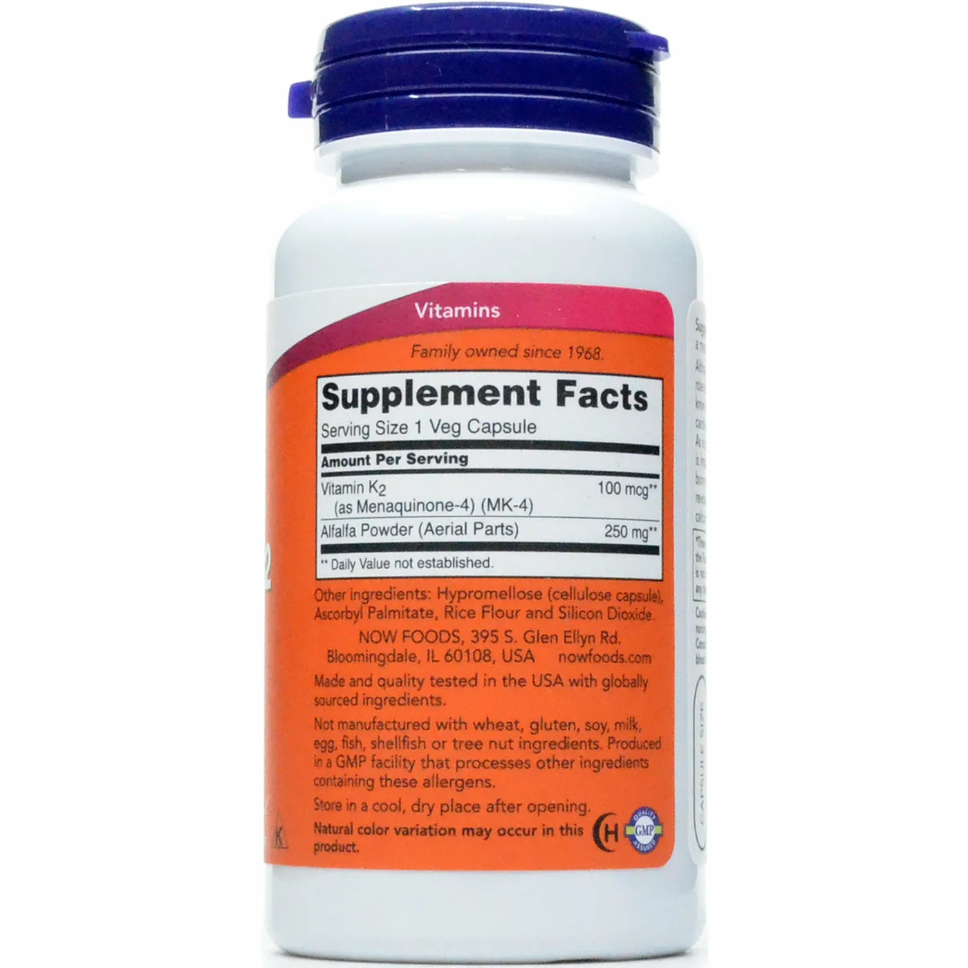 Vitamin K-2 100 mcg 100 vcaps by NOW