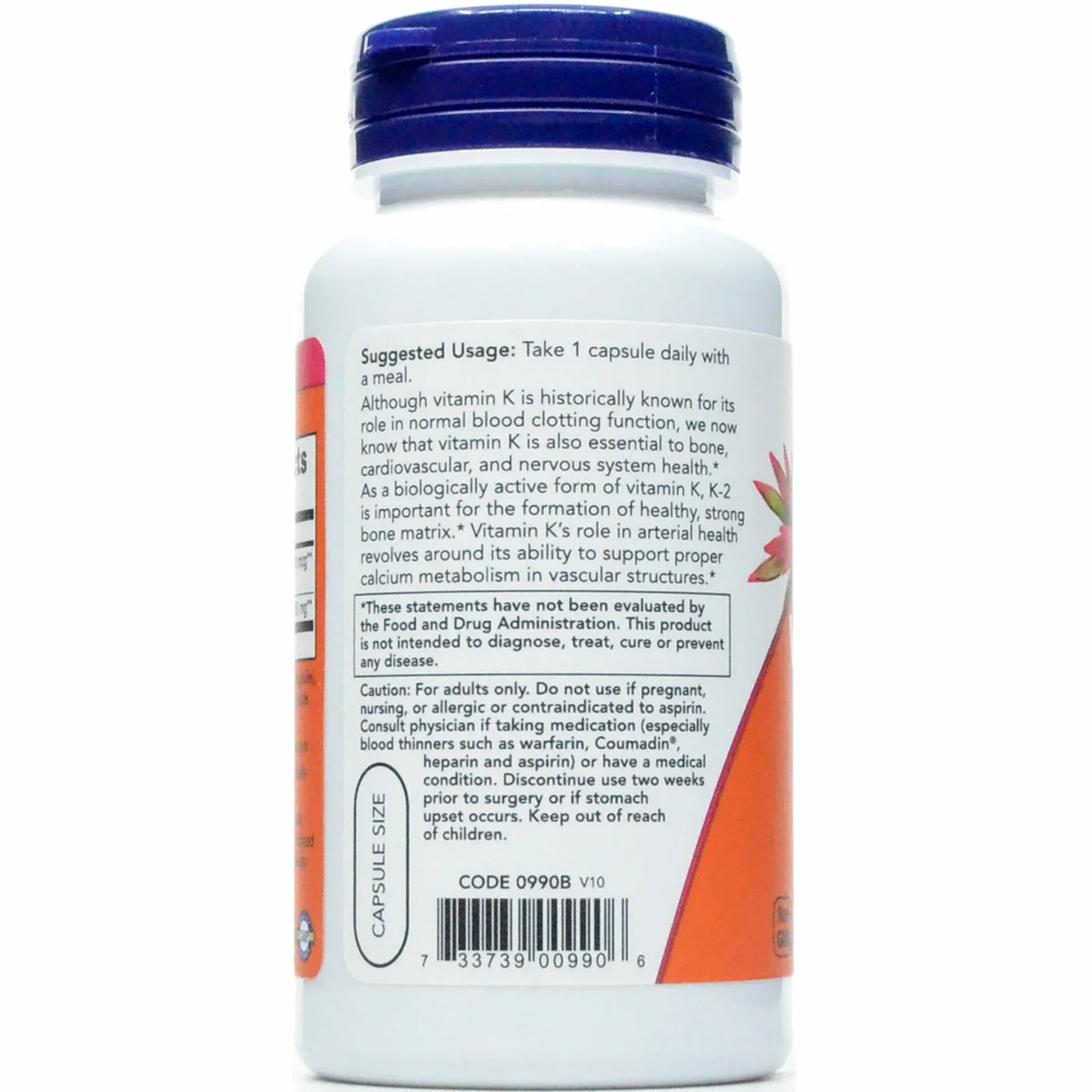 Vitamin K-2 100 mcg 100 vcaps by NOW