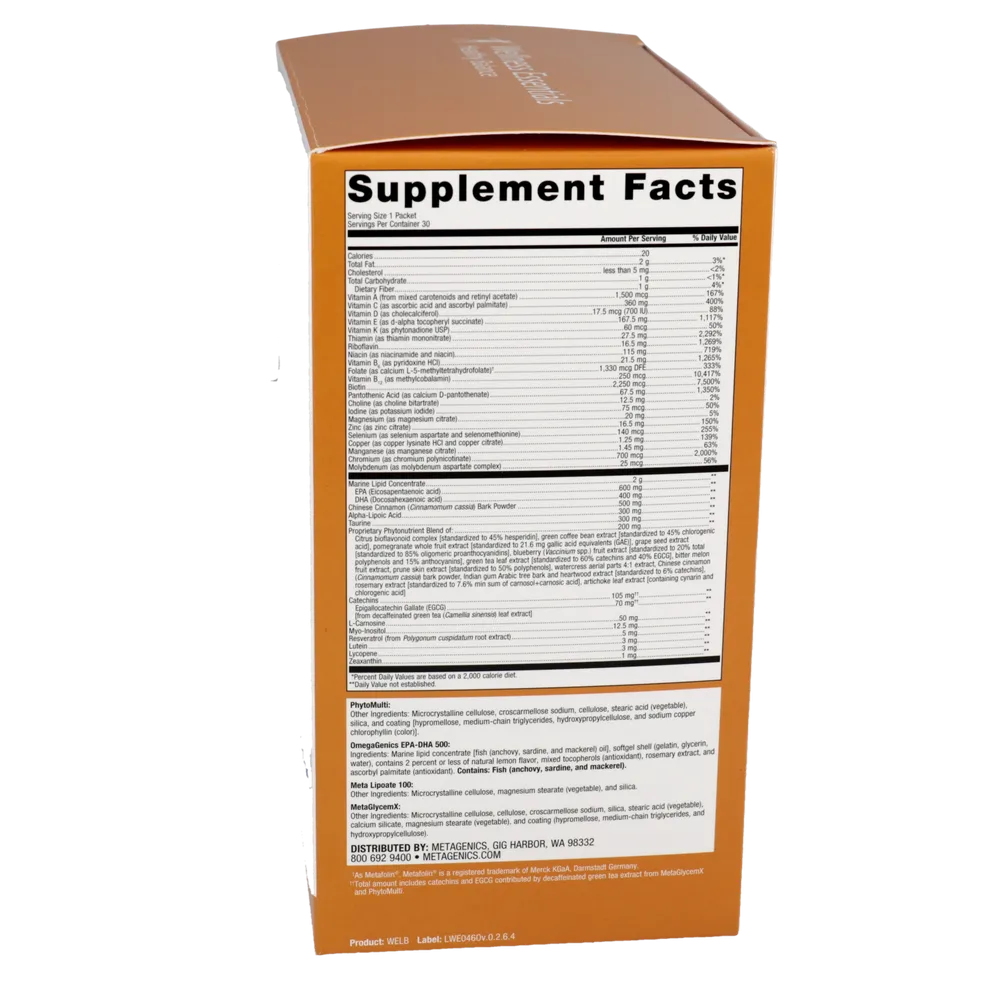 Wellness Essentials Healthy Balance Daily Packs 30 Packets by Metagenics