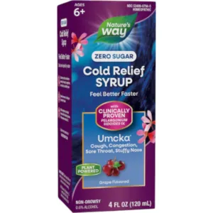 Zero Sugar Cold Relief Syrup Grape 4 oz by Nature's Way